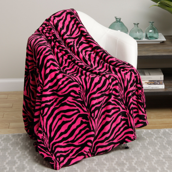 Pink Zebra Print Microplush Blanket | Tronix Country